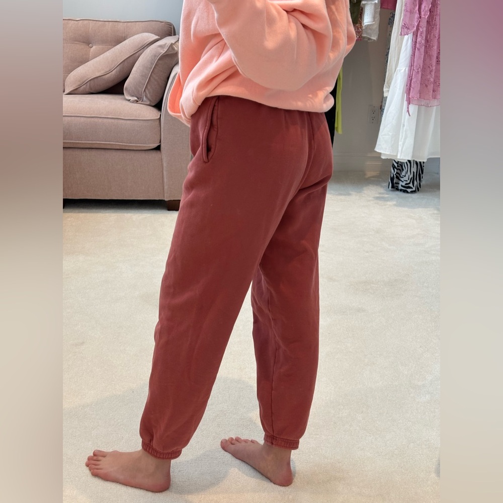 Aritzia TNA - Burnt Orange Cozy Sweatfleece Jogger Sweatpants - Size X-Small